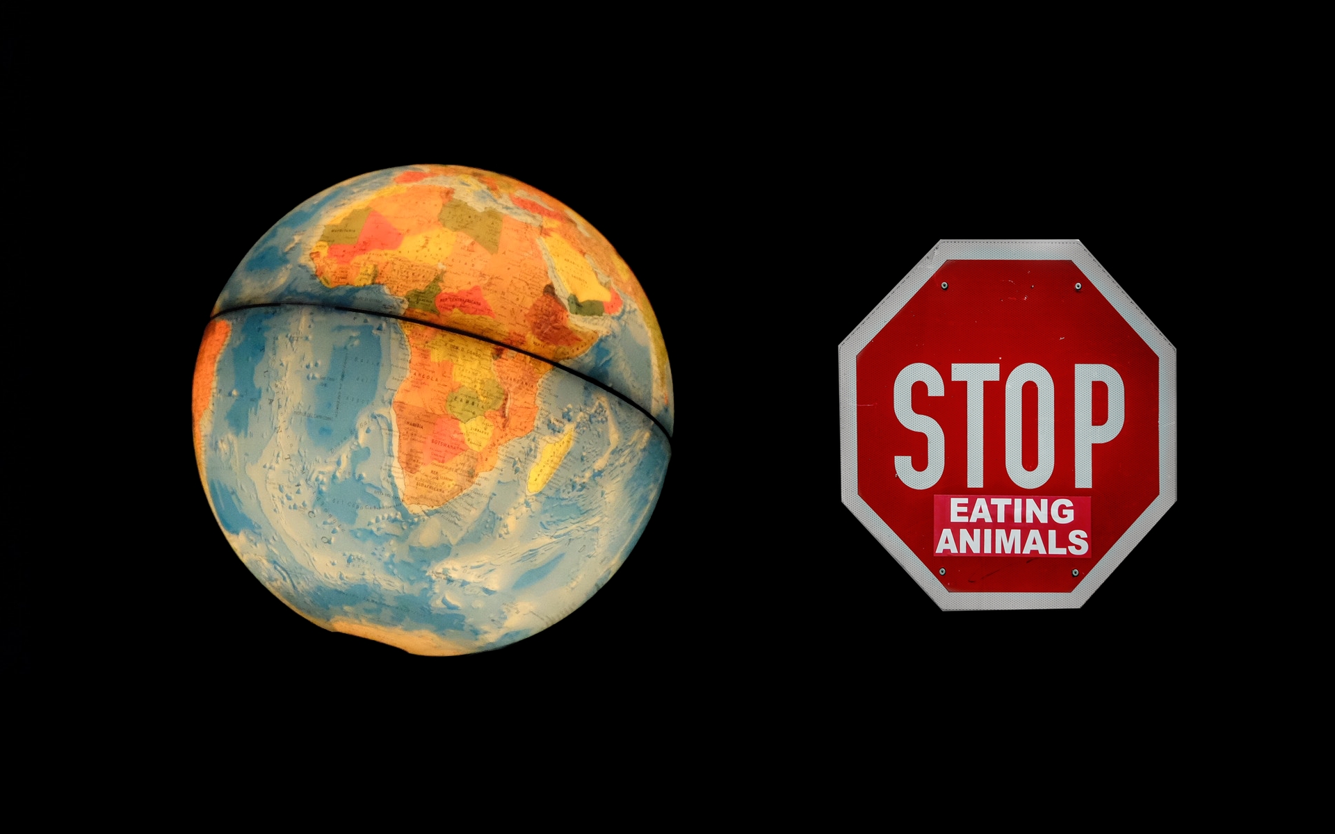 Vegane Welt Utopie Stop Eating Animals Globus