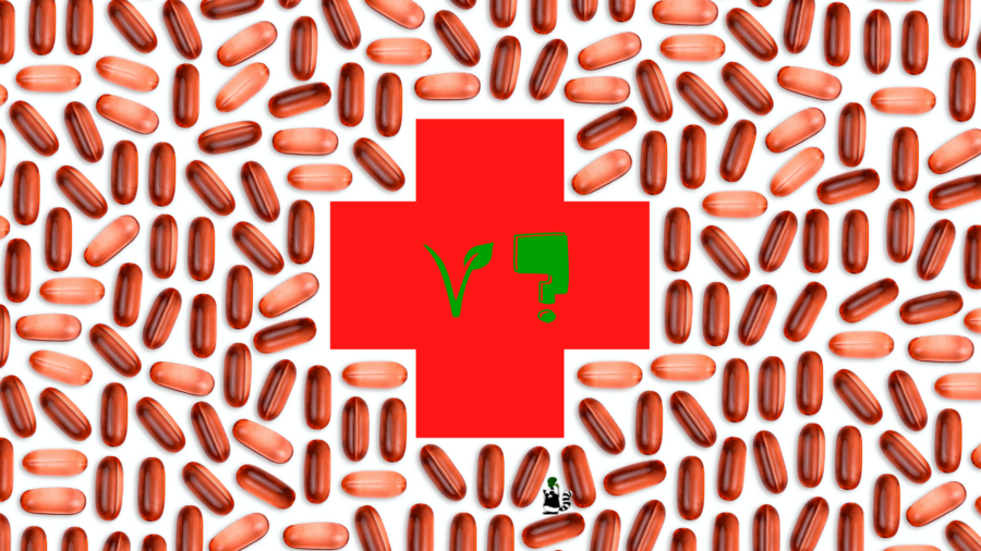 Pillen Medizin rotes Kreuz vegan